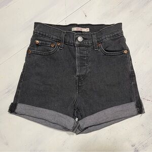 Levi’s Black Fade Button Fly Cuffed Wedgie Short